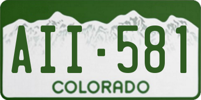 CO license plate AII581