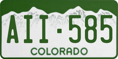 CO license plate AII585