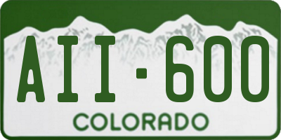 CO license plate AII600