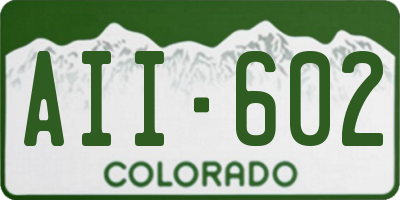 CO license plate AII602