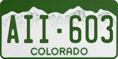 CO license plate AII603
