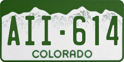 CO license plate AII614