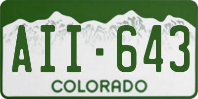 CO license plate AII643