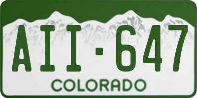 CO license plate AII647
