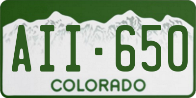 CO license plate AII650