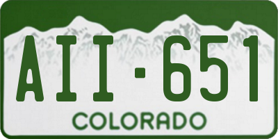 CO license plate AII651