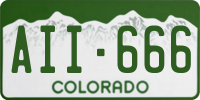 CO license plate AII666