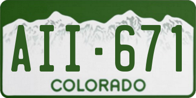 CO license plate AII671