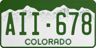 CO license plate AII678