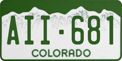 CO license plate AII681