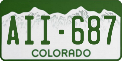 CO license plate AII687