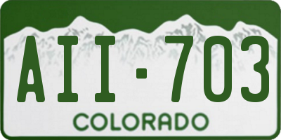 CO license plate AII703