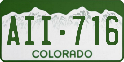 CO license plate AII716