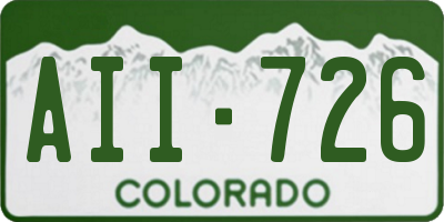 CO license plate AII726