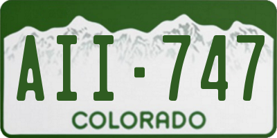 CO license plate AII747