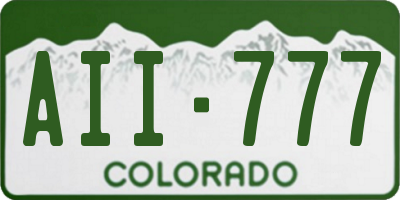 CO license plate AII777