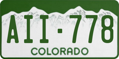 CO license plate AII778