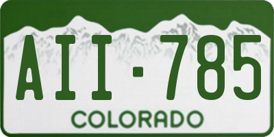 CO license plate AII785