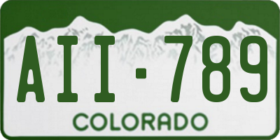 CO license plate AII789