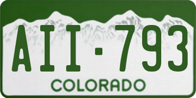 CO license plate AII793