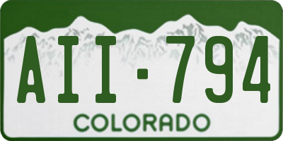 CO license plate AII794