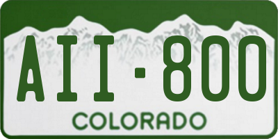 CO license plate AII800