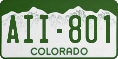 CO license plate AII801