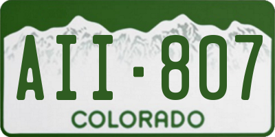 CO license plate AII807