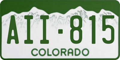 CO license plate AII815