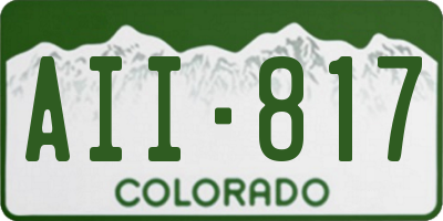 CO license plate AII817