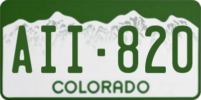 CO license plate AII820