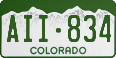 CO license plate AII834