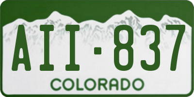 CO license plate AII837