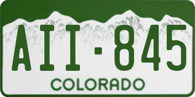 CO license plate AII845