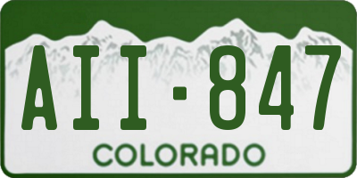 CO license plate AII847