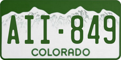 CO license plate AII849
