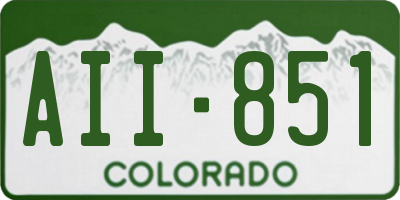 CO license plate AII851