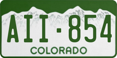 CO license plate AII854