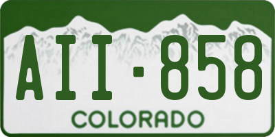 CO license plate AII858
