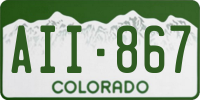 CO license plate AII867