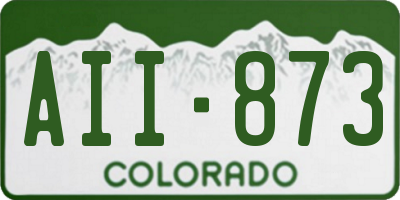 CO license plate AII873