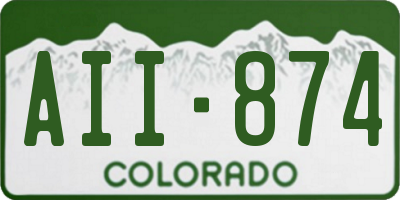 CO license plate AII874