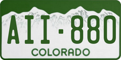 CO license plate AII880