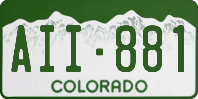 CO license plate AII881