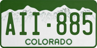 CO license plate AII885
