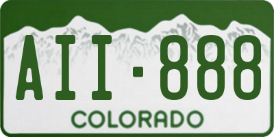 CO license plate AII888