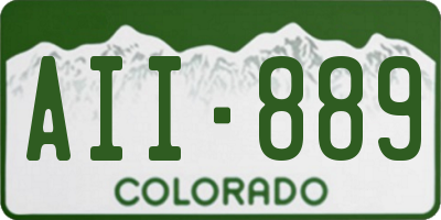 CO license plate AII889