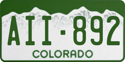 CO license plate AII892