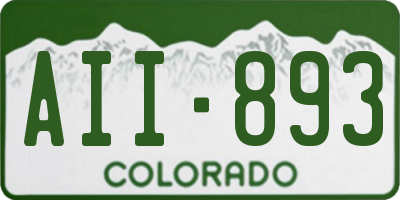 CO license plate AII893