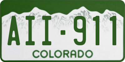 CO license plate AII911